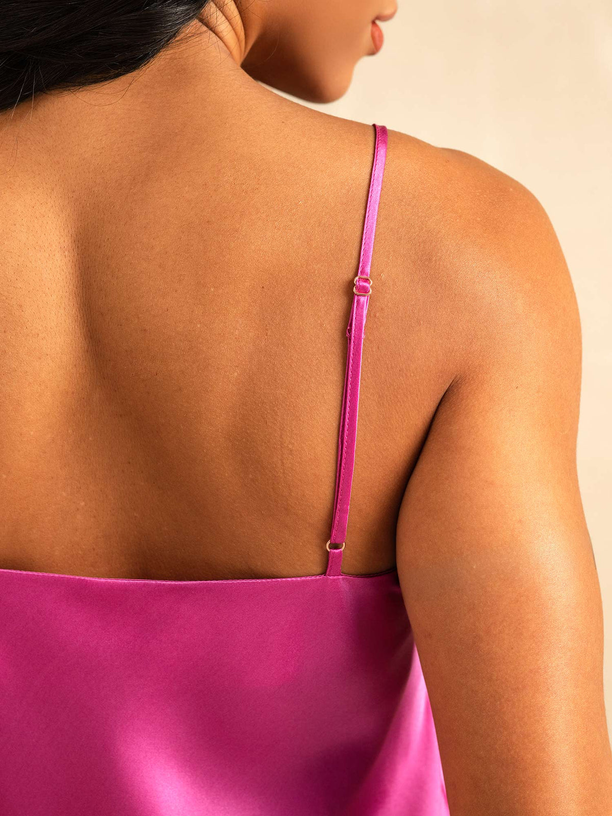 Pure Silk Spaghetti Strap V Neck Above the Knee Camisole Set