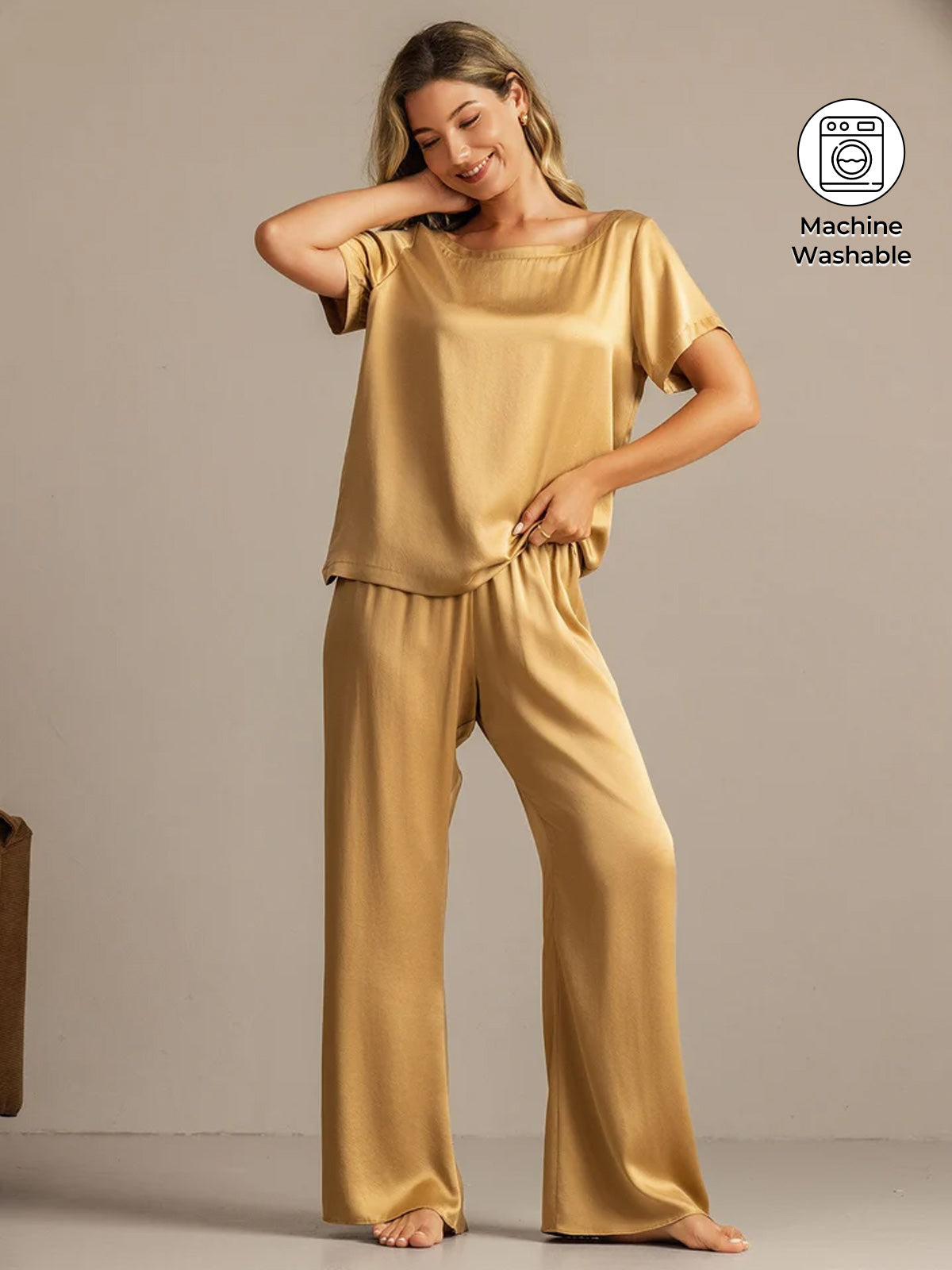 19Momme Women's Washable Silk Short Sleeve Pyjamas Set